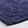 Superior Non-Slip 2 Piece Bath Rug Set, Ultra Plush, Soft and Absorbent 100% Combed Cotton Pile – Traditional Oval Bath Mat Set, Plum(Navy Blue)