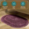 Superior Non-Slip 2 Piece Bath Rug Set, Ultra Plush, Soft and Absorbent 100% Combed Cotton Pile – Traditional Oval Bath Mat Set, Plum(Plum – Oval)