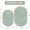 Superior Non-Slip 2 Piece Bath Rug Set, Ultra Plush, Soft and Absorbent 100% Combed Cotton Pile – Traditional Oval Bath Mat Set, Plum(Sage – Oval)