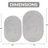 Superior Non-Slip 2 Piece Bath Rug Set, Ultra Plush, Soft and Absorbent 100% Combed Cotton Pile – Traditional Oval Bath Mat Set, Plum(Silver – Oval)