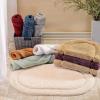 Superior Non-Slip 2 Piece Bath Rug Set, Ultra Plush, Soft and Absorbent 100% Combed Cotton Pile – Traditional Oval Bath Mat Set, Plum(Silver – Oval)