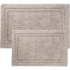 Superior Non-Slip 2 Piece Bath Rug Set, Ultra Plush, Soft and Absorbent 100% Combed Cotton Pile – Traditional Oval Bath Mat Set, Plum(Stone)