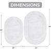 Superior Non-Slip 2 Piece Bath Rug Set, Ultra Plush, Soft and Absorbent 100% Combed Cotton Pile – Traditional Oval Bath Mat Set, Plum(White – Oval)