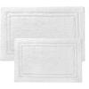 Superior Non-Slip 2 Piece Bath Rug Set, Ultra Plush, Soft and Absorbent 100% Combed Cotton Pile – Traditional Oval Bath Mat Set, Plum(White)