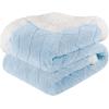 Superior Quilted Diamond Throw Blanket, Soft Plush Fleece Blanket for Couch, Bed & Living Room, Cozy, Lightweight All Season Alaska Blanket, Full/Queen, Gold(Light Blue)