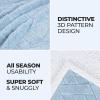 Superior Quilted Diamond Throw Blanket, Soft Plush Fleece Blanket for Couch, Bed & Living Room, Cozy, Lightweight All Season Alaska Blanket, Full/Queen, Gold(Light Blue)