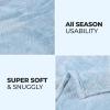 Superior Quilted Diamond Throw Blanket, Soft Plush Fleece Blanket for Couch, Bed & Living Room, Cozy, Lightweight All Season Alaska Blanket, Throw, White(Light Blue)