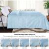 Superior Quilted Diamond Throw Blanket, Soft Plush Fleece Blanket for Couch, Bed & Living Room, Cozy, Lightweight All Season Alaska Blanket, Throw, White(Light Blue)