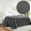 Superior Basketweave Cotton Blanket – Soft & Comfy Medium-Weight Cover for Bed, Bedding, Bedroom, Living Room Couch Throw, Lounging – Modern Boho Woven Design – California King Size, Plum(Charcoal – Z)