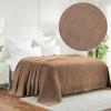 Superior Basketweave Cotton Blanket – Soft & Comfy Medium-Weight Cover for Bed, Bedding, Bedroom, Living Room Couch Throw, Lounging – Modern Boho Woven Design – California King Size, Plum(Taupe – Z)