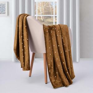 Superior Quilted Diamond Throw Blanket, Soft Plush Fleece Blanket for Couch, Bed & Living Room, Cozy, Lightweight All Season Alaska Blanket, Full/Queen, Gold(Sepia)