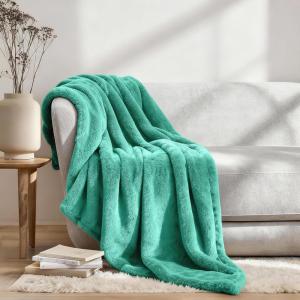 Superior Quilted Diamond Throw Blanket, Soft Plush Fleece Blanket for Couch, Bed & Living Room, Cozy, Lightweight All Season Alaska Blanket, Full/Queen, Gold(Turquoise)