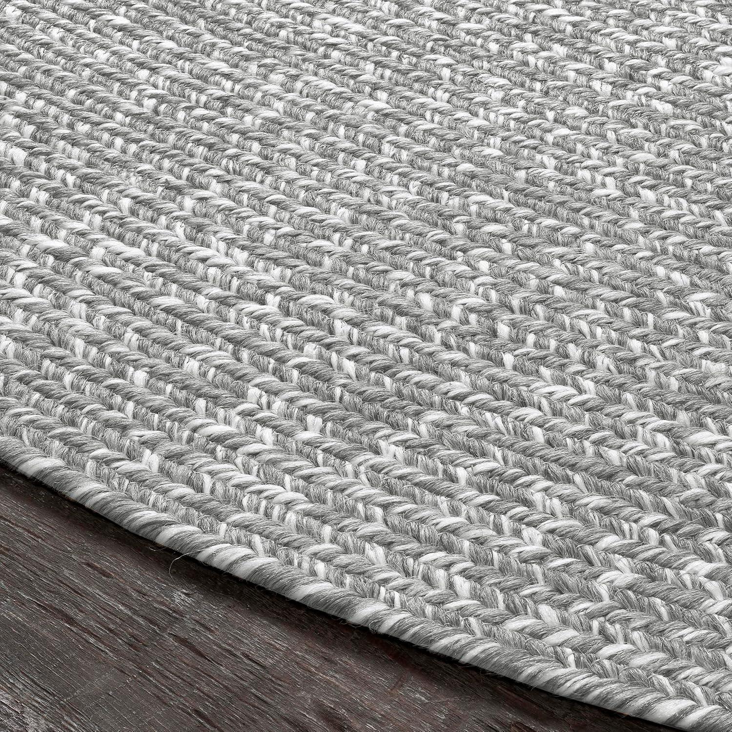 imageSuperior IndoorOutdoor Area Rug DualTone Reversible Braided Floor Decor for Patio Front Porch Entryway Living Room Office Nursery Artistic Home 6 x 9 Fog GreenWhiteCanvaswhite