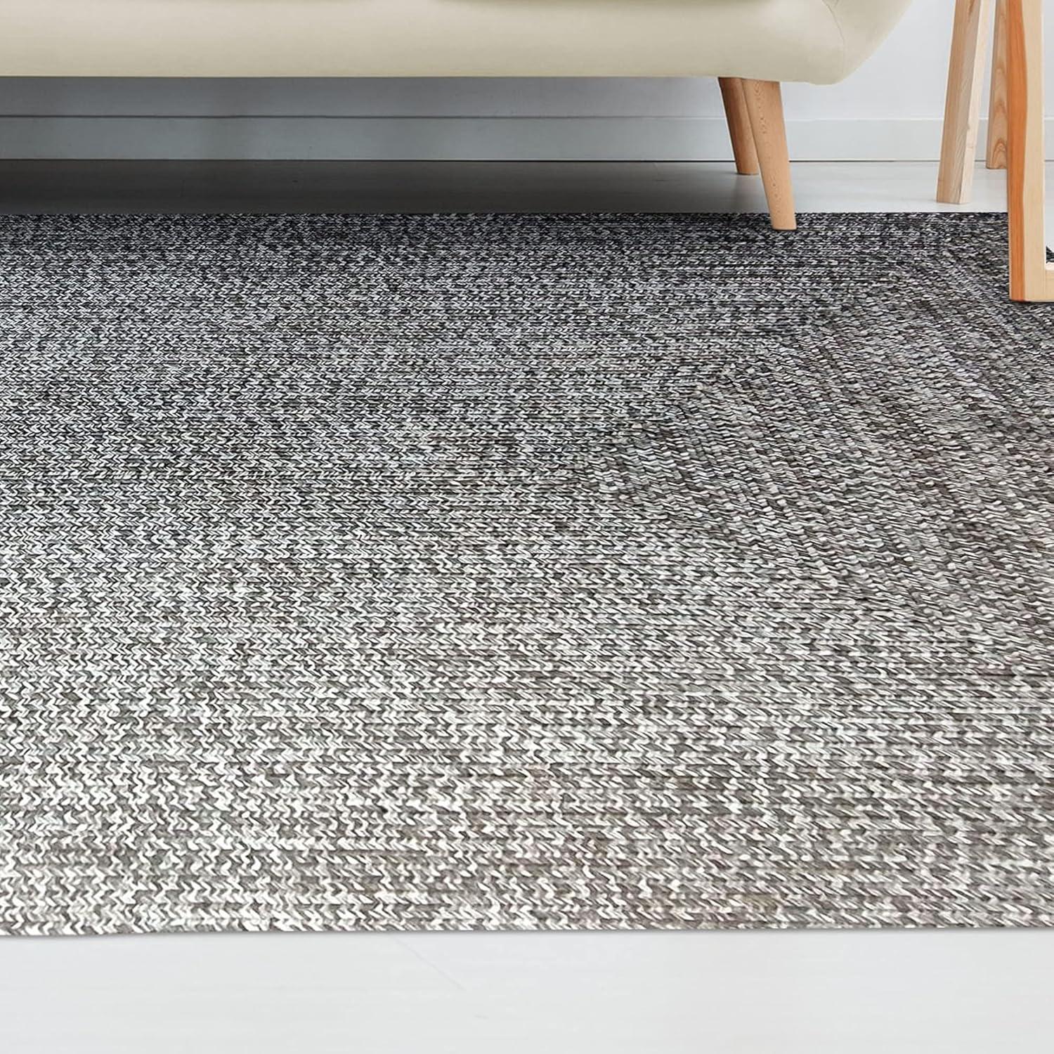 imageSuperior IndoorOutdoor Area Rug DualTone Reversible Braided Floor Decor for Patio Front Porch Entryway Living Room Office Nursery Artistic Home 6 x 9 Fog GreenWhiteSlatewhite