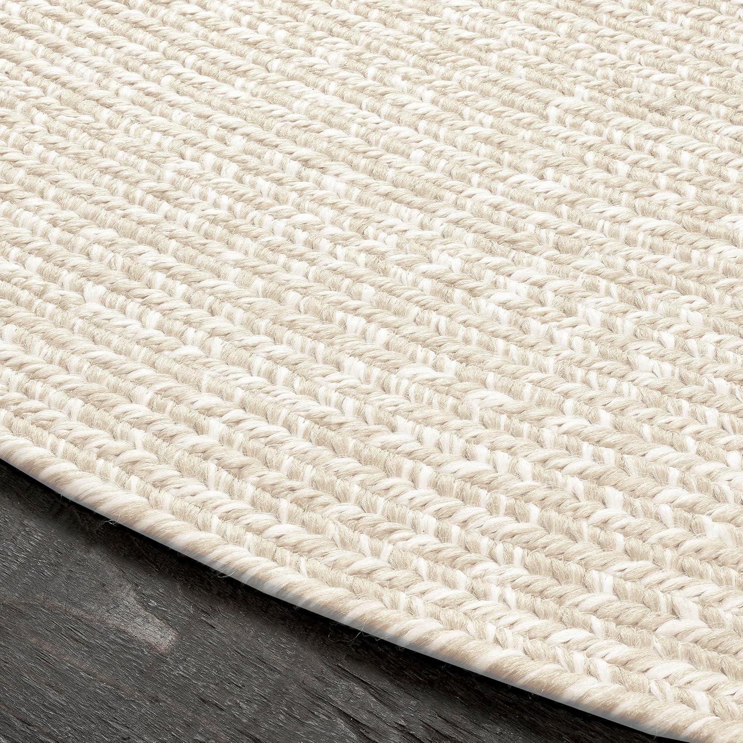 imageSuperior IndoorOutdoor Area Rug DualTone Reversible Braided Floor Decor for Patio Front Porch Entryway Living Room Office Nursery Artistic Home 6 x 9 Fog GreenWhiteCreamwhite