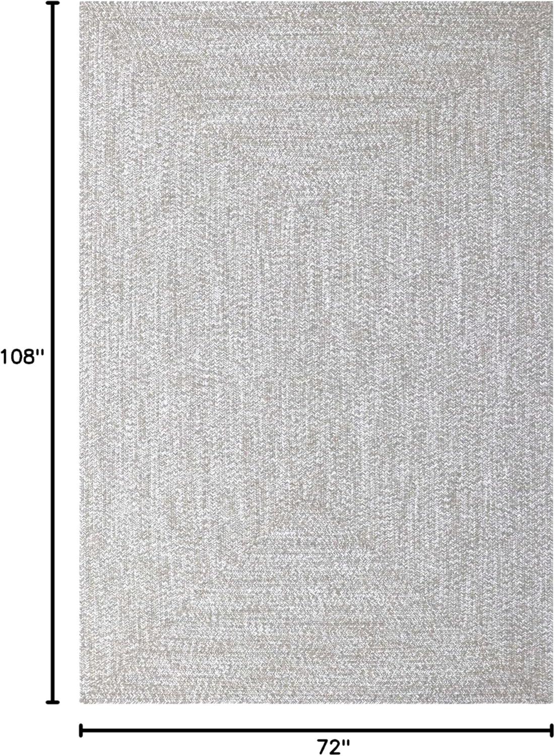 imageSuperior IndoorOutdoor Area Rug DualTone Reversible Braided Floor Decor for Patio Front Porch Entryway Living Room Office Nursery Artistic Home 6 x 9 Fog GreenWhiteCanvaswhite