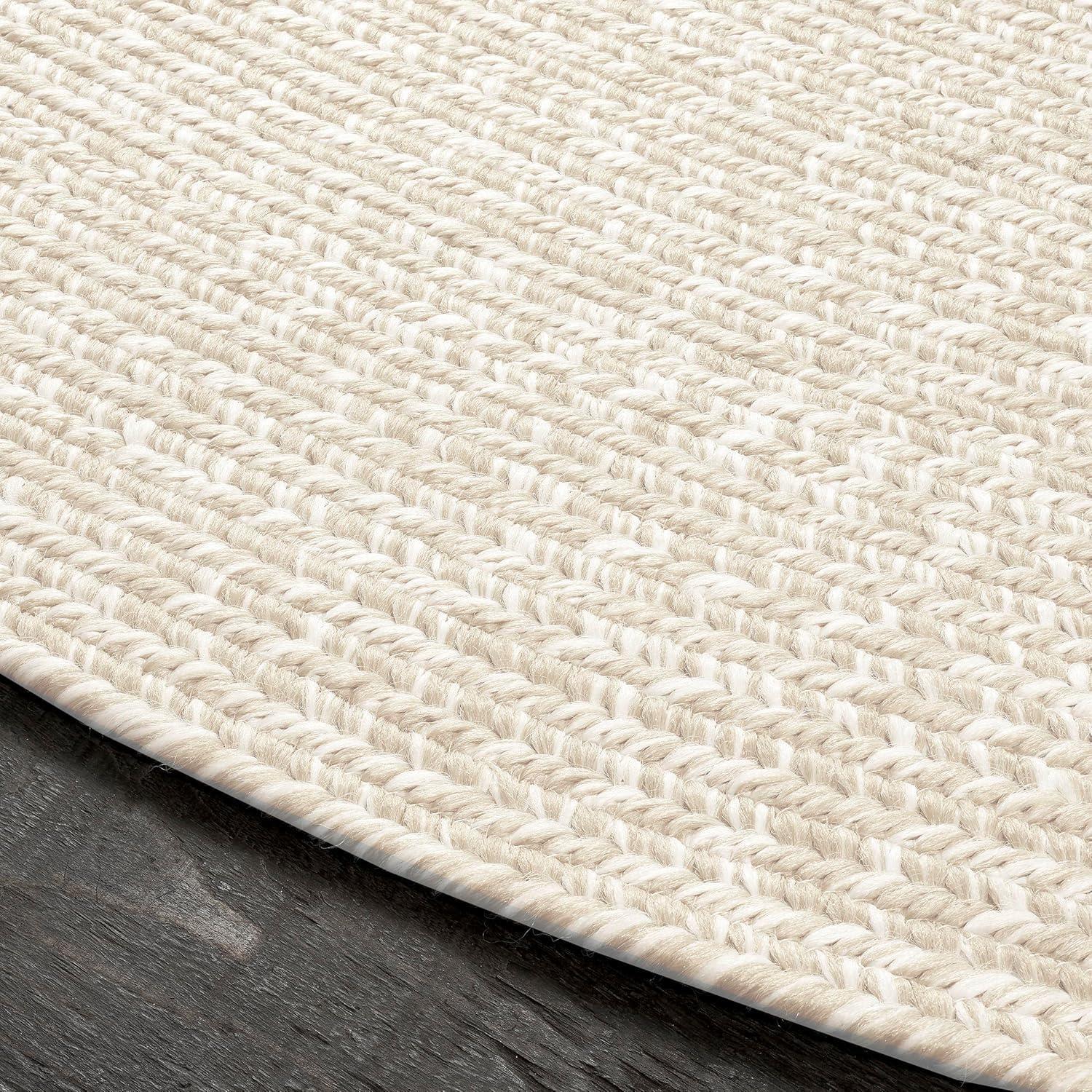 imageSuperior IndoorOutdoor Area Rug DualTone Reversible Braided Floor Decor for Patio Front Porch Entryway Living Room Office Nursery Artistic Home 6 x 9 Fog GreenWhiteCreamwhite