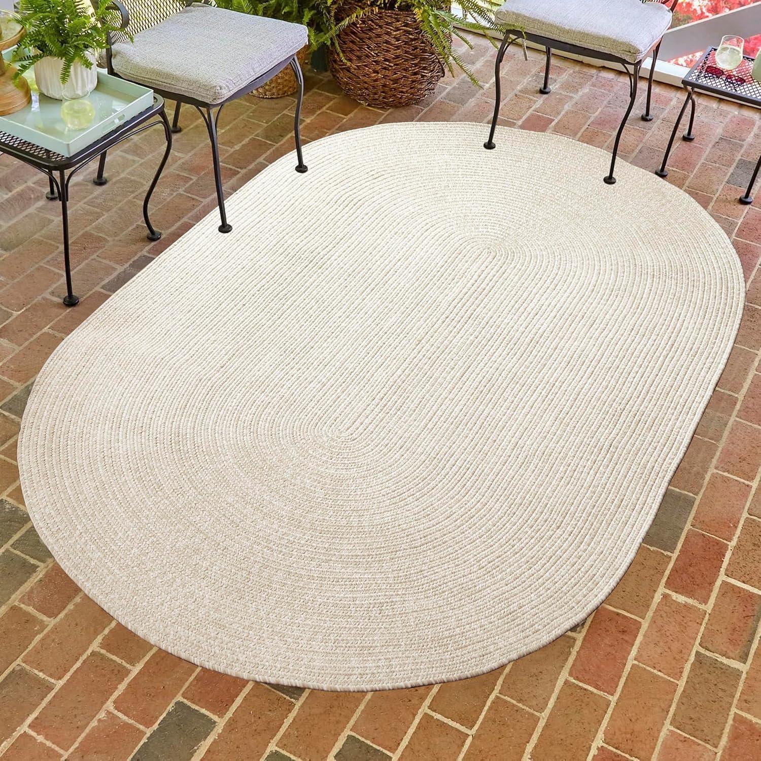 imageSuperior IndoorOutdoor Area Rug DualTone Reversible Braided Floor Decor for Patio Front Porch Entryway Living Room Office Nursery Artistic Home 6 x 9 Fog GreenWhiteCreamwhite