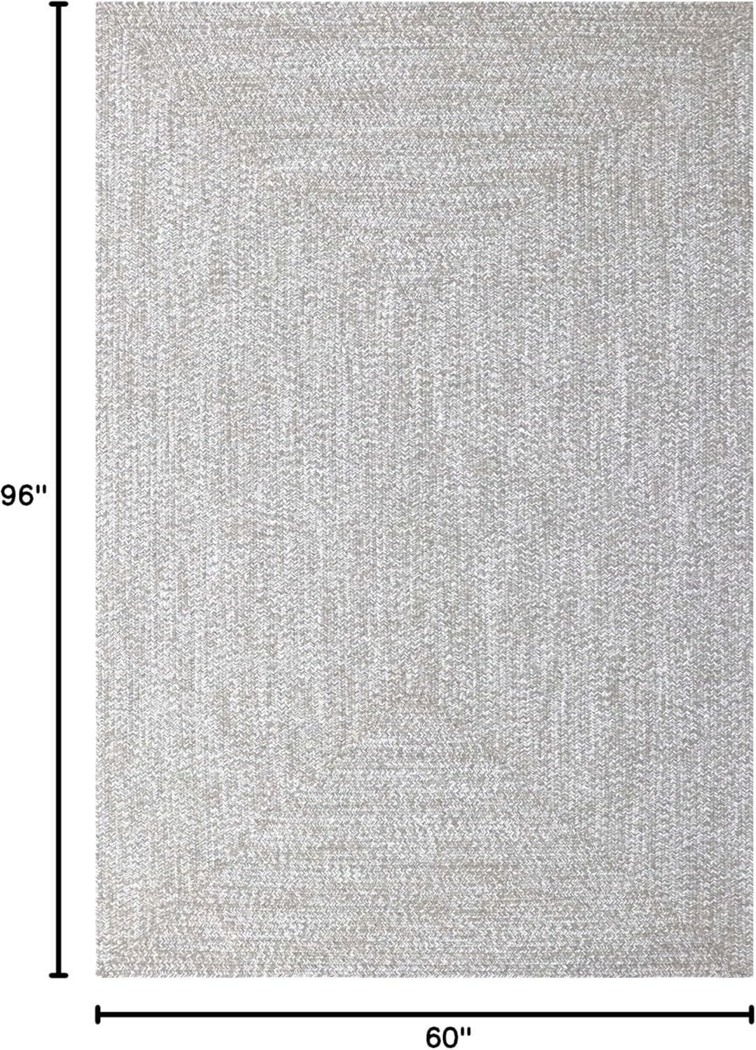 imageSuperior IndoorOutdoor Area Rug DualTone Reversible Braided Floor Decor for Patio Front Porch Entryway Living Room Office Nursery Artistic Home 6 x 9 Fog GreenWhiteCanvaswhite