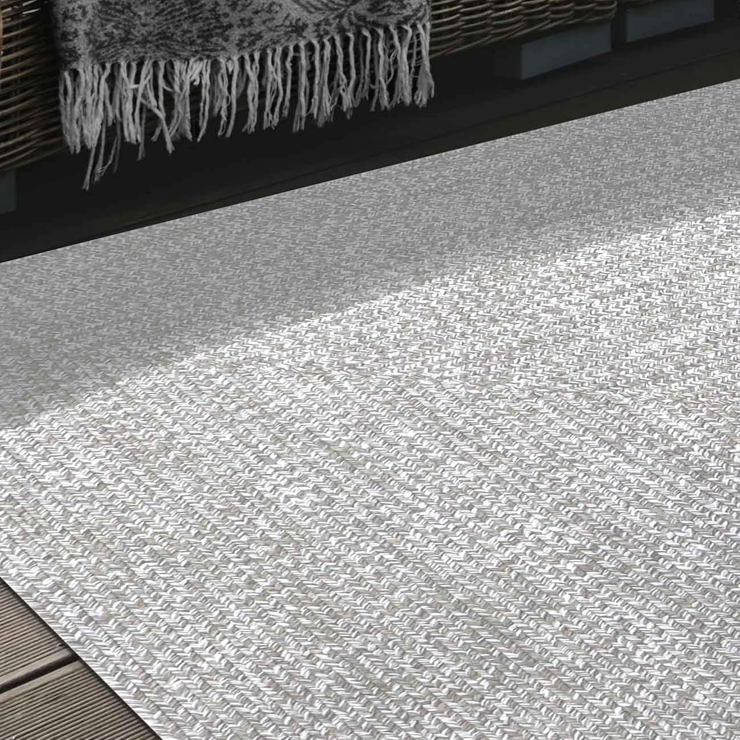 imageSuperior IndoorOutdoor Area Rug DualTone Reversible Braided Floor Decor for Patio Front Porch Entryway Living Room Office Nursery Artistic Home 6 x 9 Fog GreenWhiteCanvaswhite