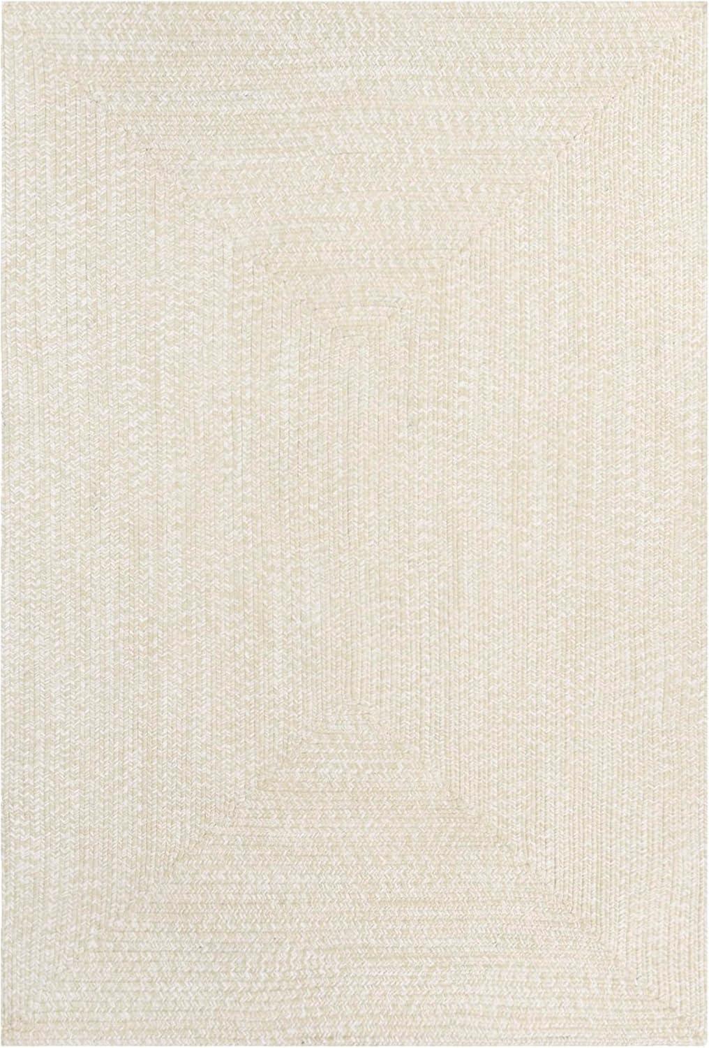 imageSuperior IndoorOutdoor Area Rug DualTone Reversible Braided Floor Decor for Patio Front Porch Entryway Living Room Office Nursery Artistic Home 6 x 9 Fog GreenWhiteCreamwhite