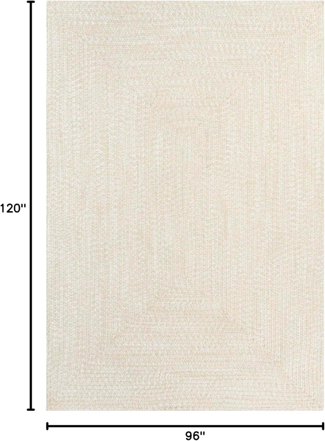 imageSuperior IndoorOutdoor Area Rug DualTone Reversible Braided Floor Decor for Patio Front Porch Entryway Living Room Office Nursery Artistic Home 6 x 9 Fog GreenWhiteCreamwhite