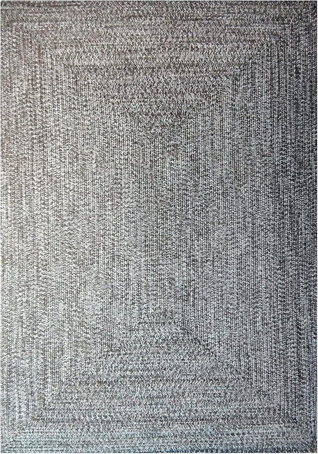 imageSuperior IndoorOutdoor Area Rug DualTone Reversible Braided Floor Decor for Patio Front Porch Entryway Living Room Office Nursery Artistic Home 6 x 9 Fog GreenWhiteSlatewhite