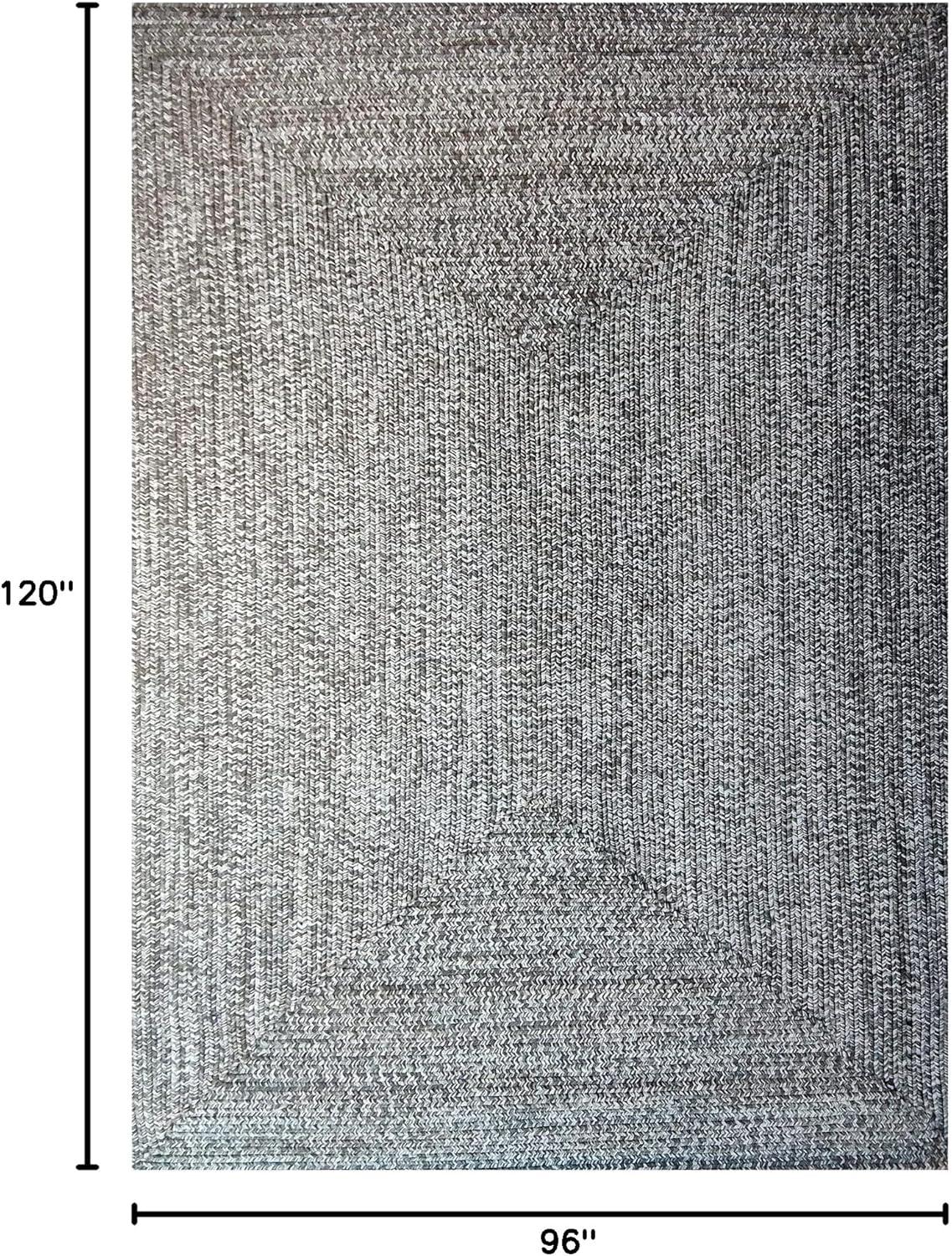 imageSuperior IndoorOutdoor Area Rug DualTone Reversible Braided Floor Decor for Patio Front Porch Entryway Living Room Office Nursery Artistic Home 6 x 9 Fog GreenWhiteSlatewhite