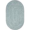 Superior Indoor/Outdoor Area Rug, Dual-Tone Reversible Braided Floor Decor for Patio, Front Porch, Entryway, Living Room, Office, Nursery, Artistic Home, 6′ x 9′, Fog Green-White(Lagoon Breeze-white)