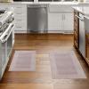 Superior Nylon Kitchen Mat Set, Small Washable Area Rugs, Non-Slip Backed Rugs, Low Height Easily Slides Under Doors, Neutral Home Decor, Hardwood/Tile Floor Accent Rug, Troy Collection, Cream(Tan)