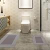 Superior Nylon Kitchen Mat Set, Small Washable Area Rugs, Non-Slip Backed Rugs, Low Height Easily Slides Under Doors, Neutral Home Decor, Hardwood/Tile Floor Accent Rug, Troy Collection, Cream(Grey)
