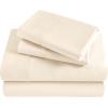 Superior Premium 300-Thread Count Egyptian Cotton Solid Sheet Set Soft Breathable Bedding Luxurious High Thread Count Sheets Sets 18” Deep Pocket Flat Fitted Pillow Cases, Queen, Black(Ivory)