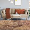 Superior Salford 3 Piece Indoor Area Rug Set, Jute Backing, Abstract Medallion Decor, Hallway, Office, Kitchen, Bedroom, Living Room Floors, Plush Rugs, 2′ 7″ x 8′, 4′ x 6′, 8′ x 10′, Blue/Beige(Maroon)
