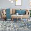 Superior Salford 3 Piece Indoor Area Rug Set, Jute Backing, Abstract Medallion Decor, Hallway, Office, Kitchen, Bedroom, Living Room Floors, Plush Rugs, 2′ 7″ x 8′, 4′ x 6′, 8′ x 10′, Blue/Beige(Blue-beige)