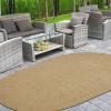 Superior Jute Oval Indoor Area Rug, Fog Green(Canvas)