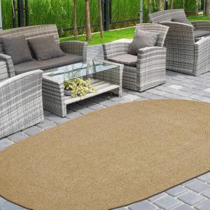 Superior Jute Oval Indoor Area Rug, Fog Green(Canvas)