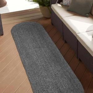 Superior Jute Oval Indoor Area Rug, Fog Green(Charcoal)