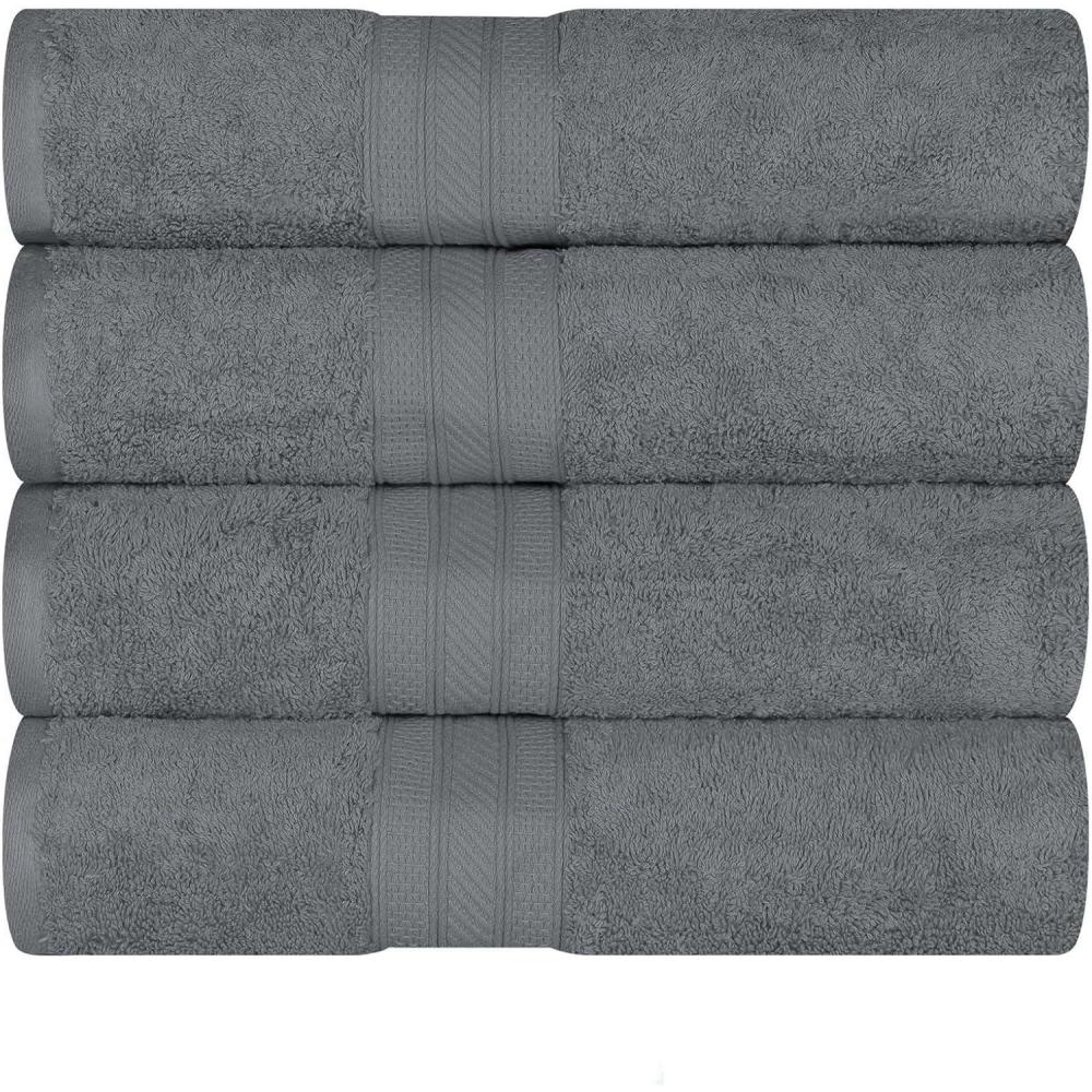 imageSuperior 700 GSM Long Staple 100 Combed Cotton Durable Plush and Absorbent 6Piece Single Ply Towel Set  RivuletGrey