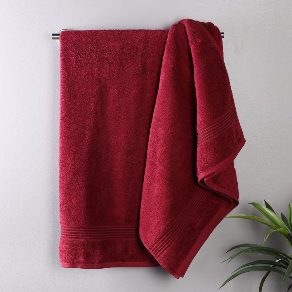 imageSuperior Egyptian Cotton 4Piece Bath Towel Set for Shower Bath Spa Resort Hotel Soft Body Towels Airbnb Essentials Apartment Dorm Quick Dry Absorbent Bathroom Basics PeachBurgundy