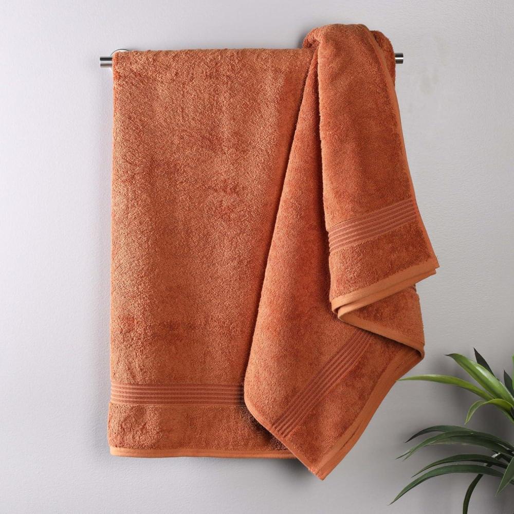 imageSuperior Egyptian Cotton 4Piece Bath Towel Set for Shower Bath Spa Resort Hotel Soft Body Towels Airbnb Essentials Apartment Dorm Quick Dry Absorbent Bathroom Basics PeachCaramel Brown