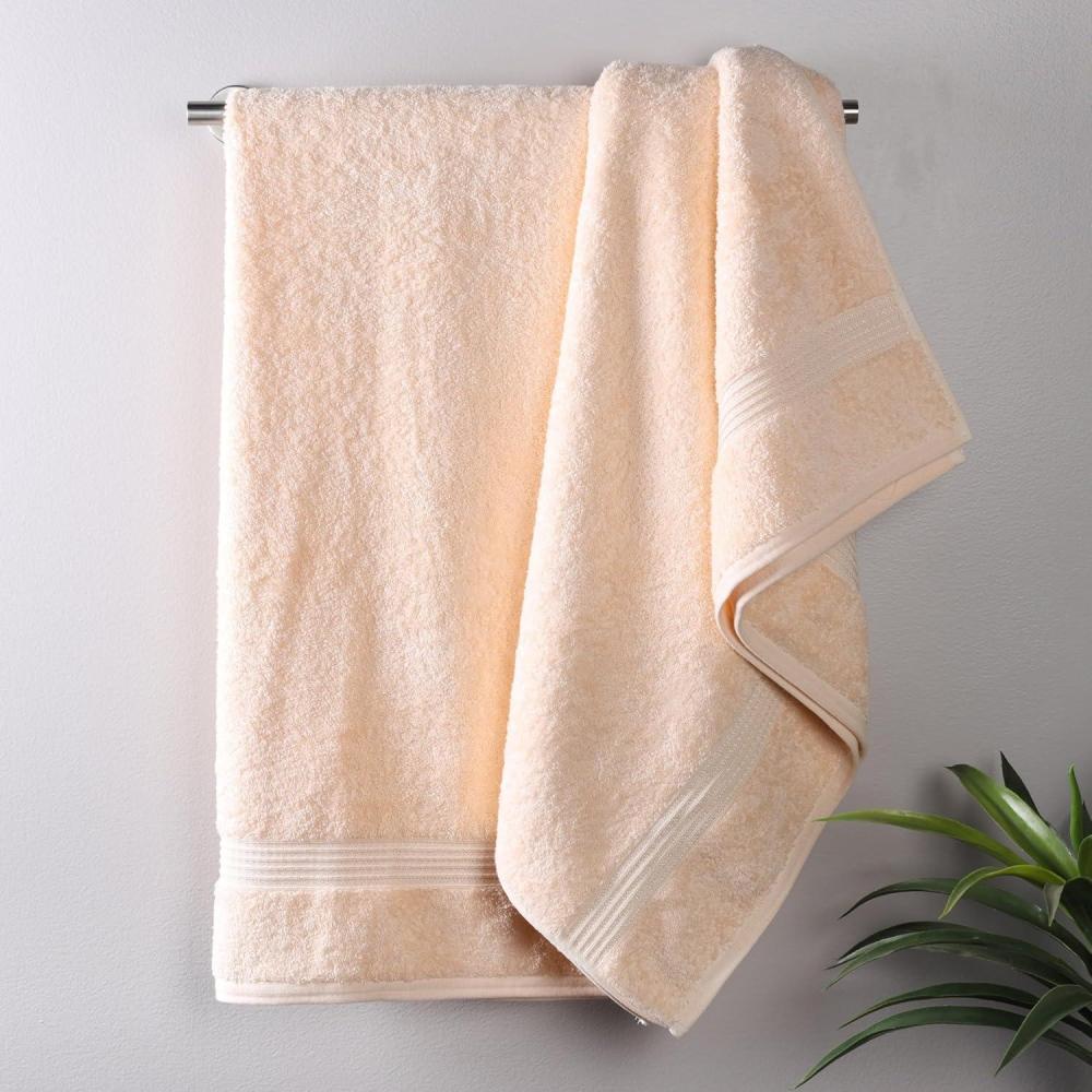 imageSuperior Egyptian Cotton 4Piece Bath Towel Set for Shower Bath Spa Resort Hotel Soft Body Towels Airbnb Essentials Apartment Dorm Quick Dry Absorbent Bathroom Basics PeachPeach