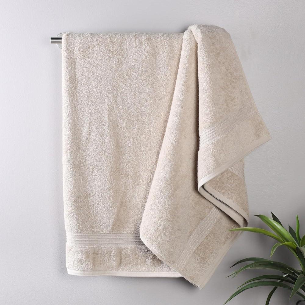 imageSuperior Egyptian Cotton 4Piece Bath Towel Set for Shower Bath Spa Resort Hotel Soft Body Towels Airbnb Essentials Apartment Dorm Quick Dry Absorbent Bathroom Basics PeachStone