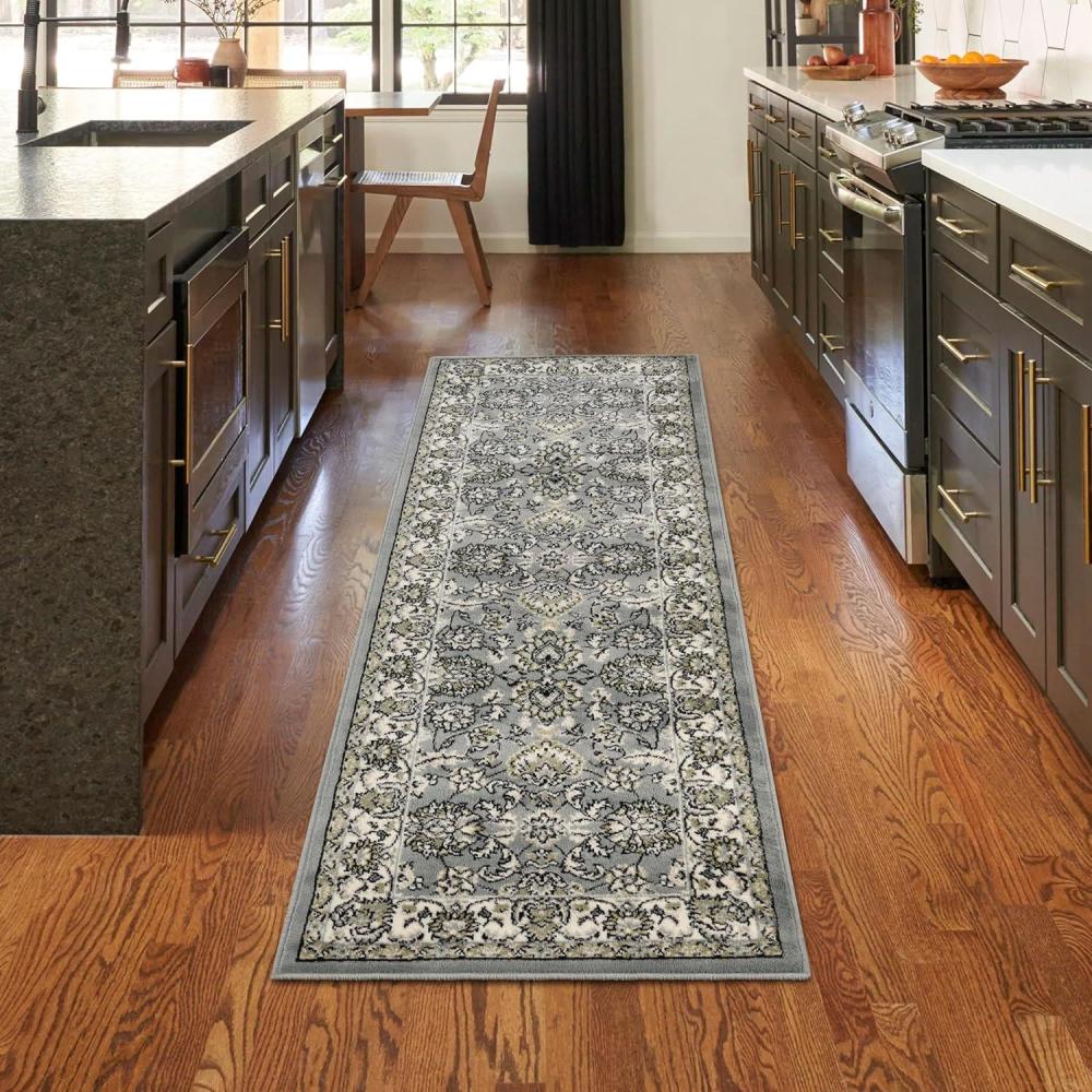 imageSuperior Hallerton Traditional Floral Indoor Area Rug for Living Room Bedroom Office Kitchen Dining Room Rugs Jute Backing Lille Collection 2 7quot x 8 BrownCream