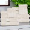 Superior 700 GSM Long Staple 100% Combed Cotton, Durable, Plush and Absorbent 6-Piece Single Ply Towel Set – Rivulet(Almond)