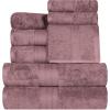 Superior 700 GSM Long Staple 100% Combed Cotton, Durable, Plush and Absorbent 6-Piece Single Ply Towel Set – Rivulet(Grape Shake)