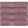 Superior 700 GSM Long Staple 100% Combed Cotton, Durable, Plush and Absorbent 6-Piece Single Ply Towel Set – Rivulet(Grape Shake)