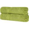 Superior 700 GSM Long Staple 100% Combed Cotton, Durable, Plush and Absorbent 6-Piece Single Ply Towel Set – Rivulet(Green Essence)