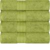 Superior 700 GSM Long Staple 100% Combed Cotton, Durable, Plush and Absorbent 6-Piece Single Ply Towel Set – Rivulet(Green Essence)