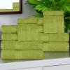 Superior 700 GSM Long Staple 100% Combed Cotton, Durable, Plush and Absorbent 6-Piece Single Ply Towel Set – Rivulet(Green Essence)