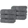 Superior 700 GSM Long Staple 100% Combed Cotton, Durable, Plush and Absorbent 6-Piece Single Ply Towel Set – Rivulet(Grey)